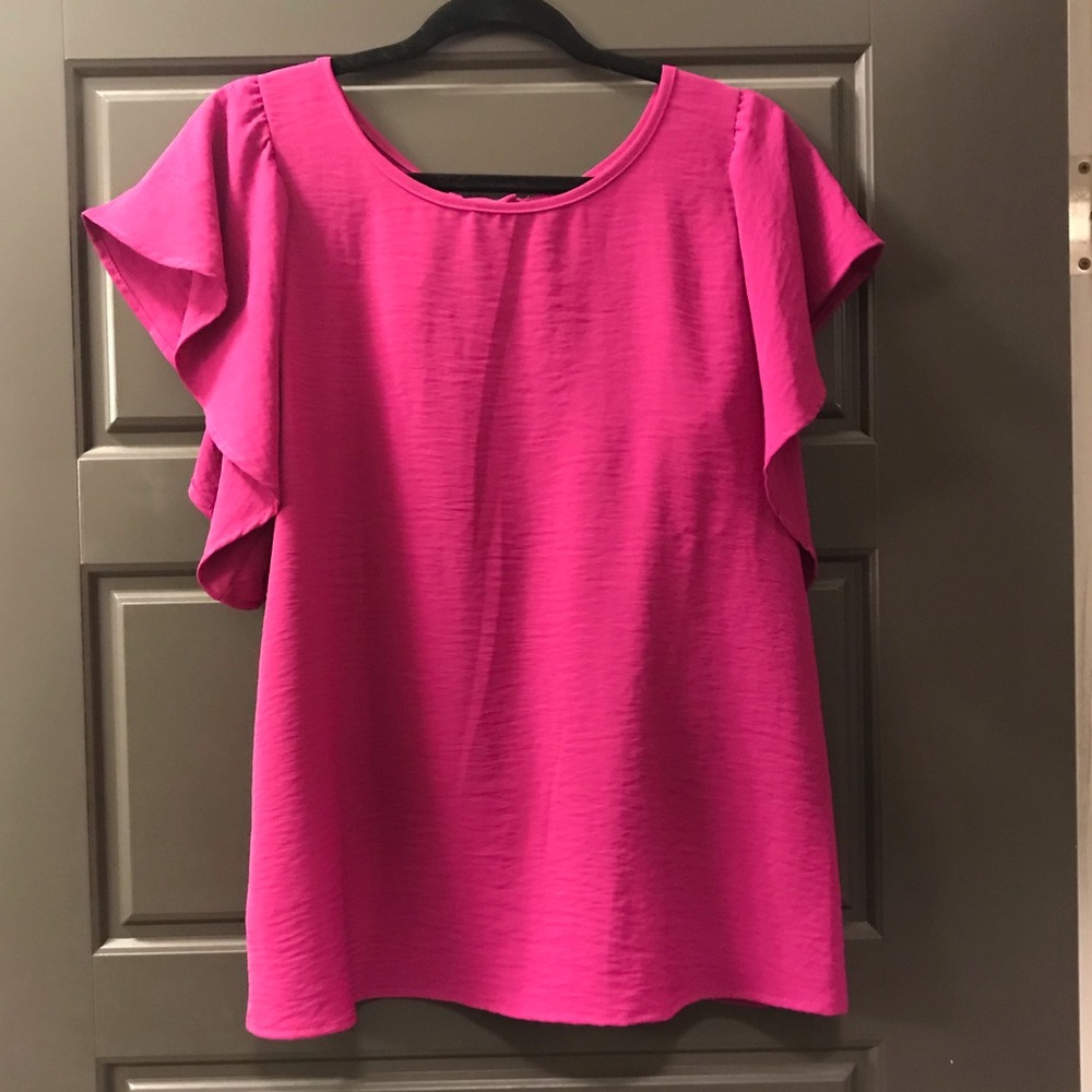 Pink Lily Blouse with Bow back